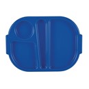 Petits plateaux repas à compartiments en polycarbonate Olympia Kristallon bleus 322mm (lot de 10)